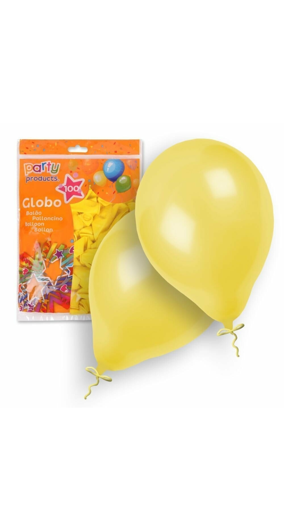 Latex Balloons 23cm (9 Inch) Yellow - 100pk