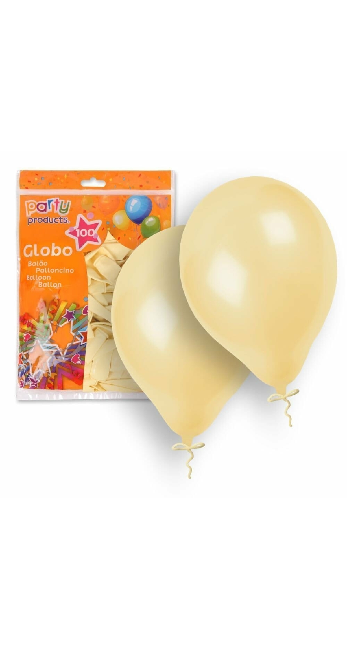 Latex Balloons 23cm (9 Inch) Cream - 100pk
