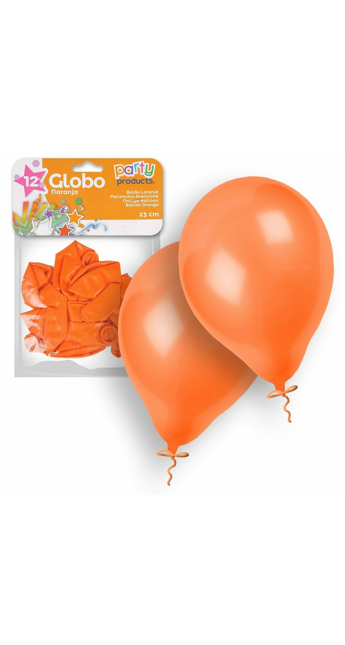 Latex Balloons 23cm (9 Inch) Orange - 12pk