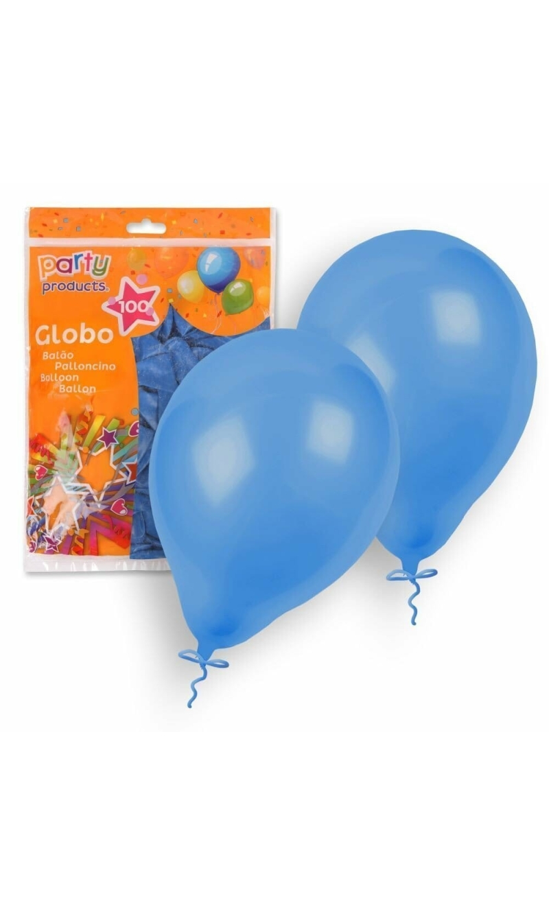 Latex Balloons 23cm (9 Inch) Blue - 100pk