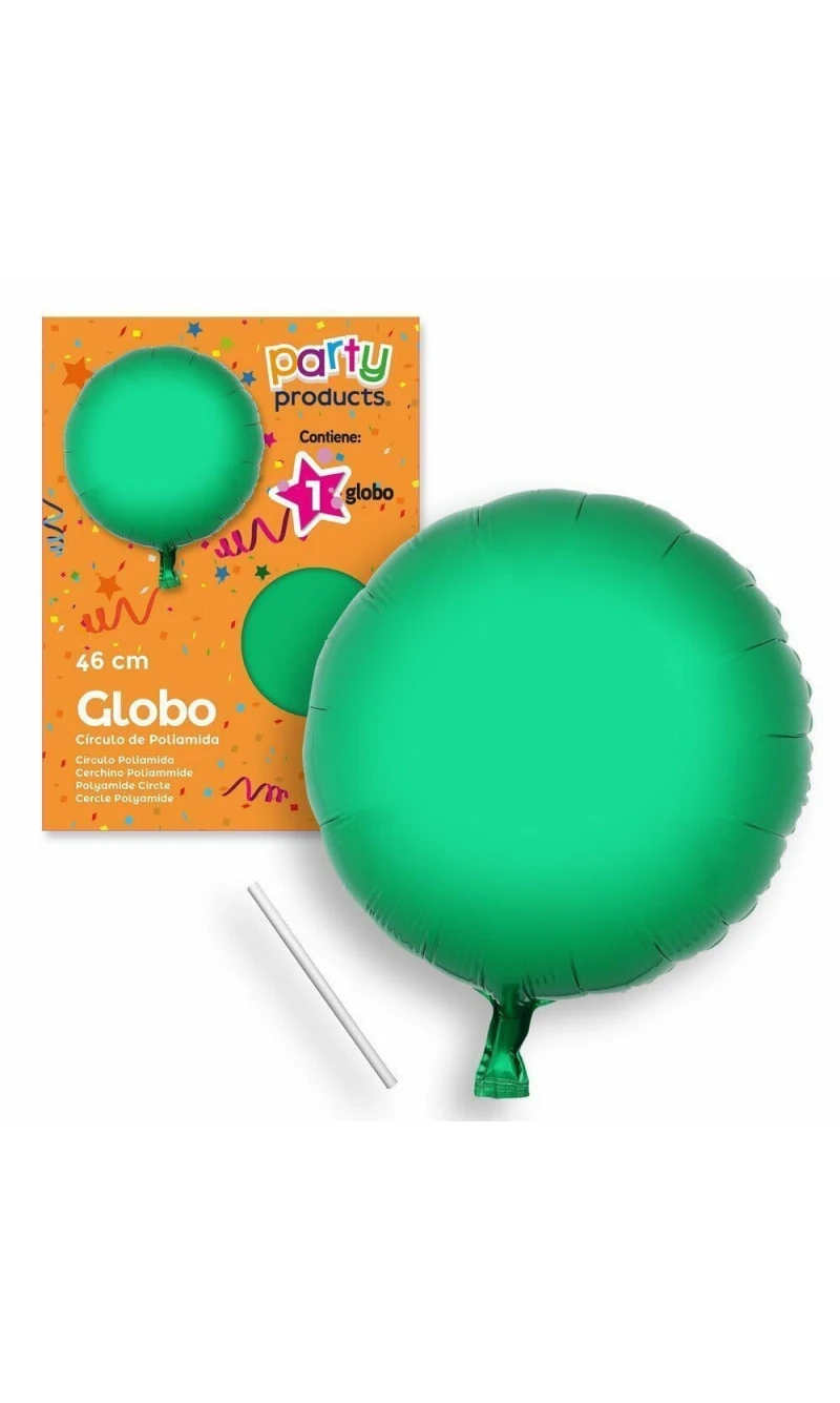 Polyamide Green Circle Balloon + Stick 46 cm