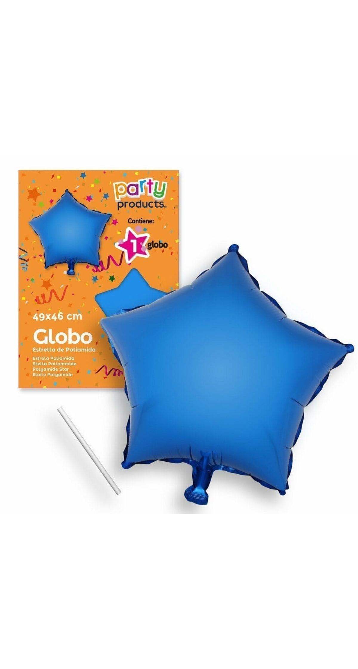 Polyamide Blue Star Balloon + Stick 49 X 46 cm
