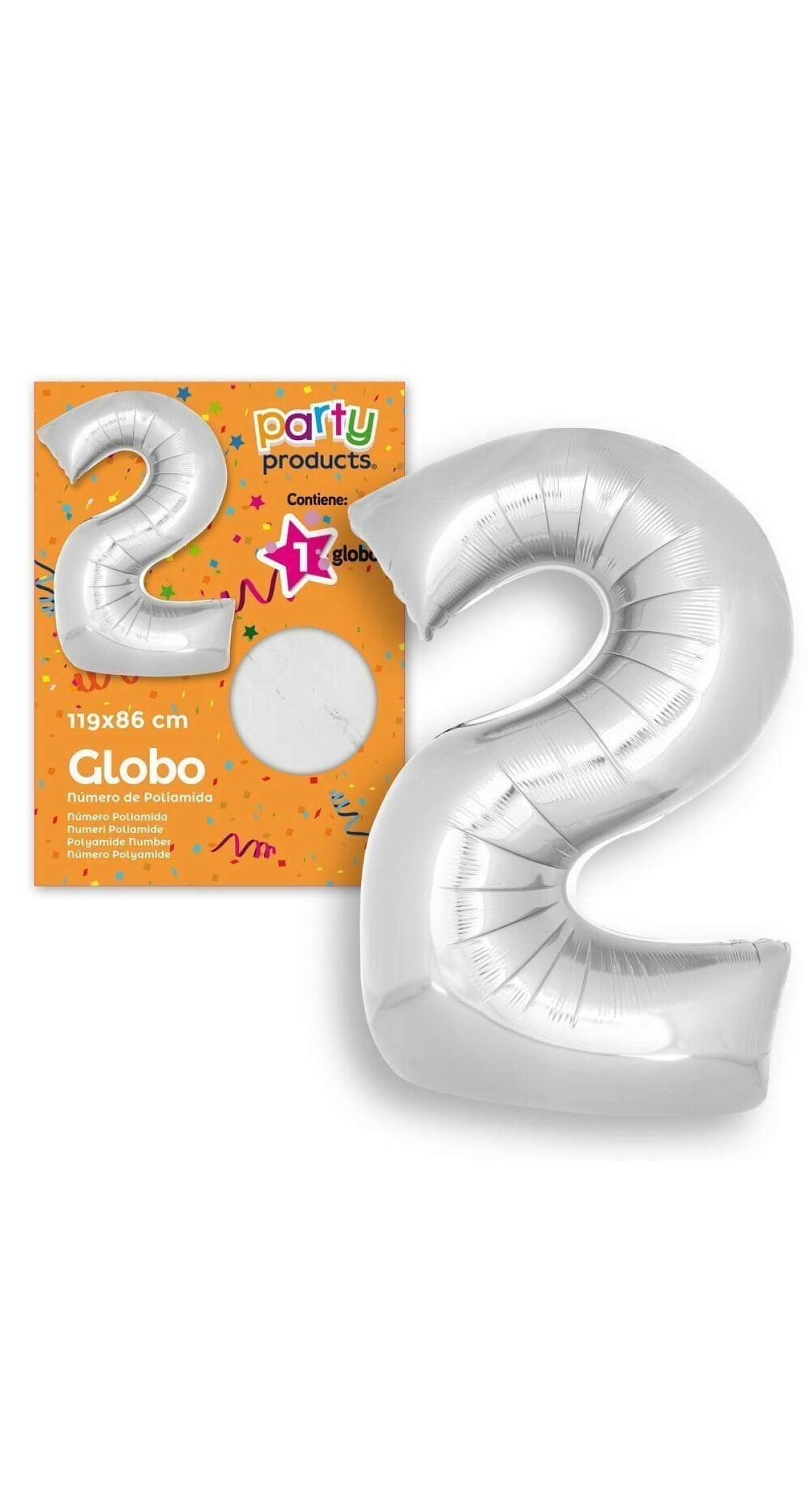 Polyamide Nº2 Silver Balloon 119 X 86 cm