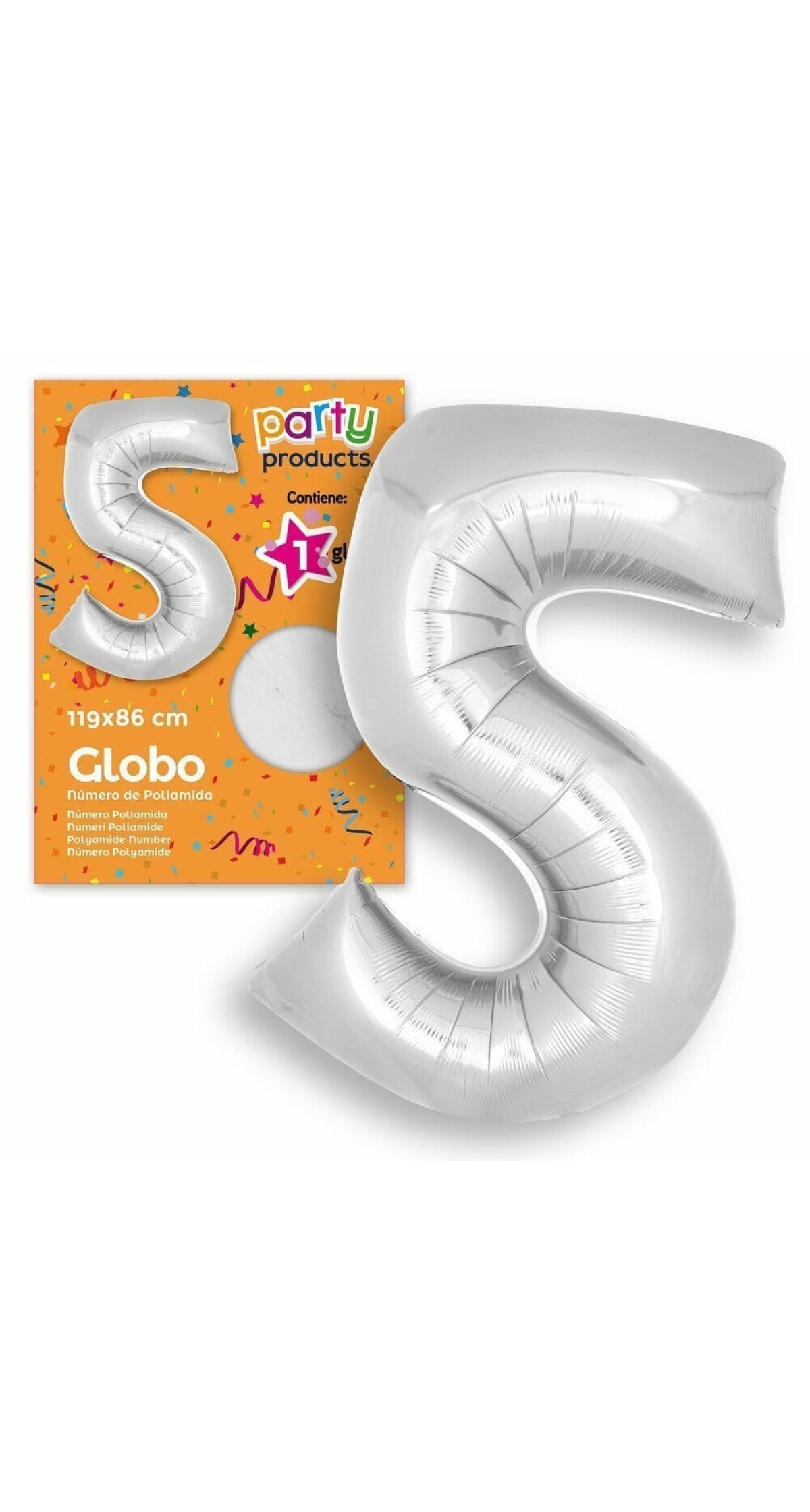 Polyamide Nº5 Silver Balloon 119 X 86 cm