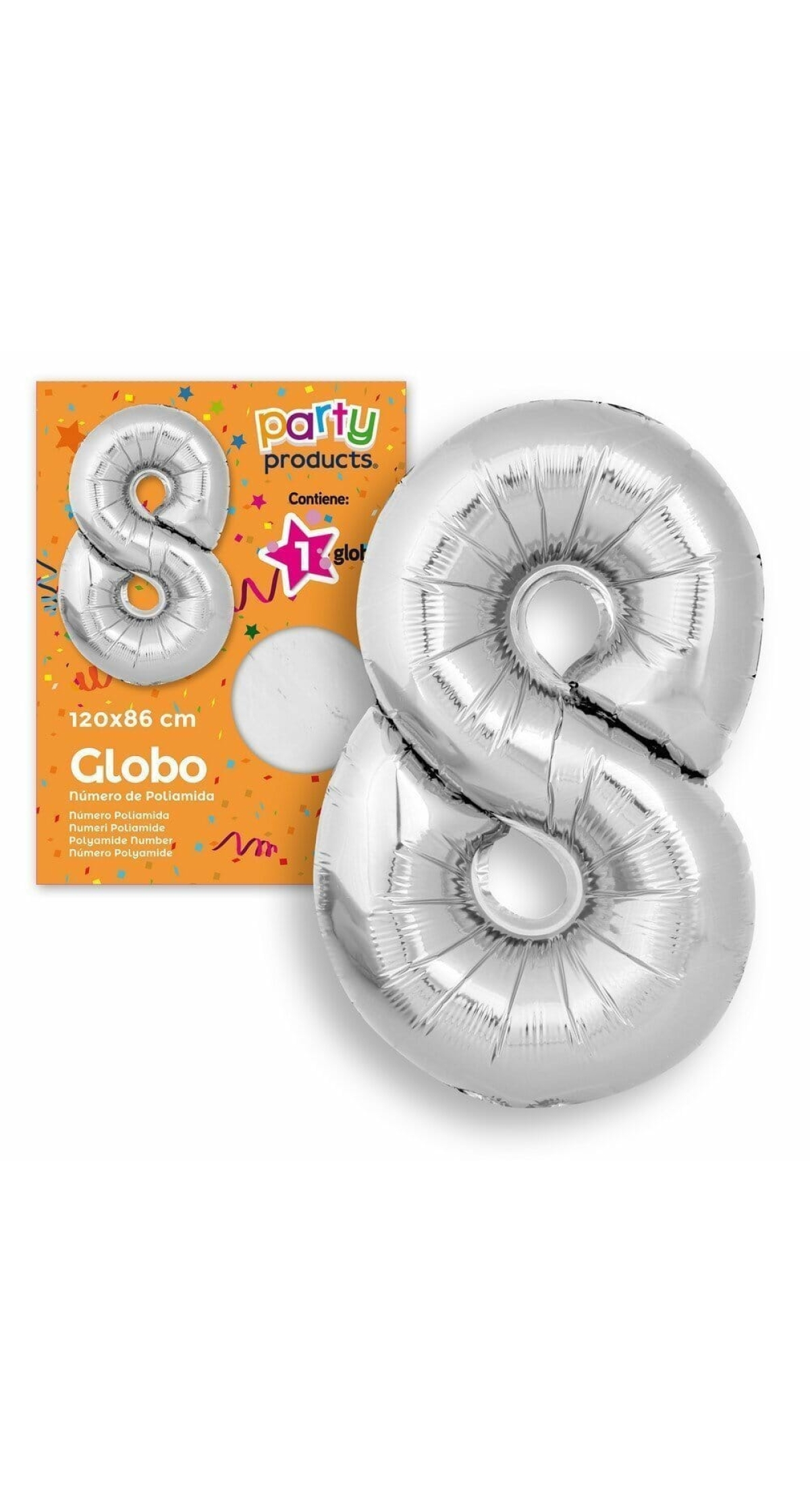 Polyamide Nº8 Silver Balloon 120 X 86 cm