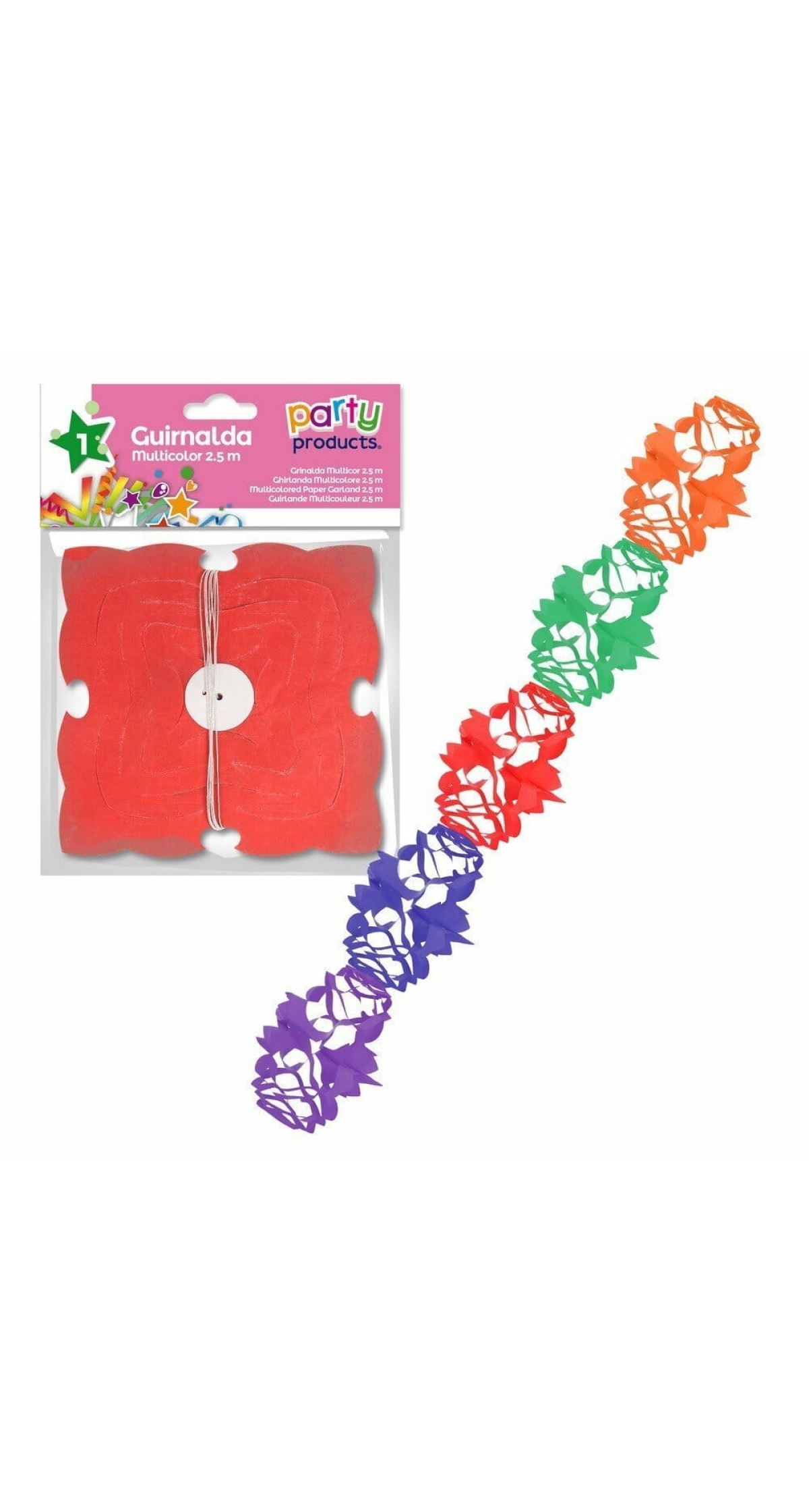 Multicolored Paper Garland 2.5M Model 1 2,50 m