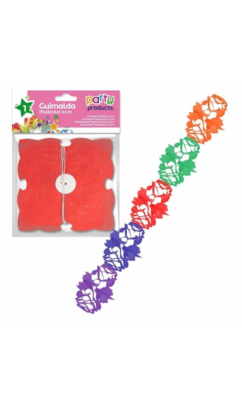 Multicolored Paper Garland 2.5M Model 1 2,50 m