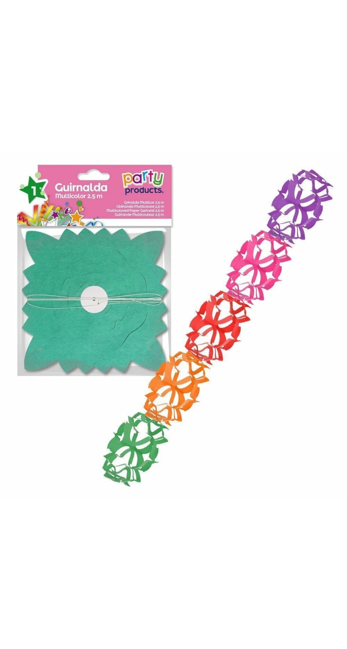 Multicolored Paper Garland 2.5M Model 3 2,50 m