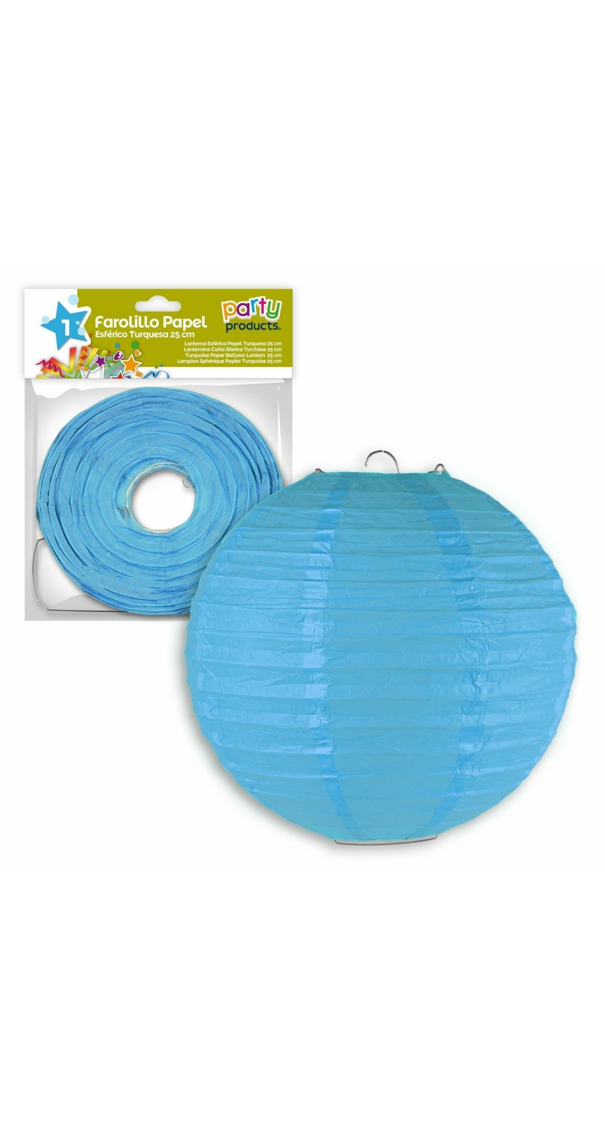 Turquoise Paper Balloon Lantern 25 cm