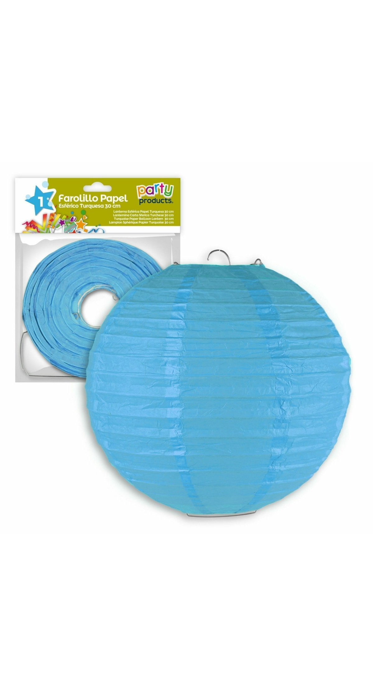 Turquoise Paper Balloon Lantern 30 cm