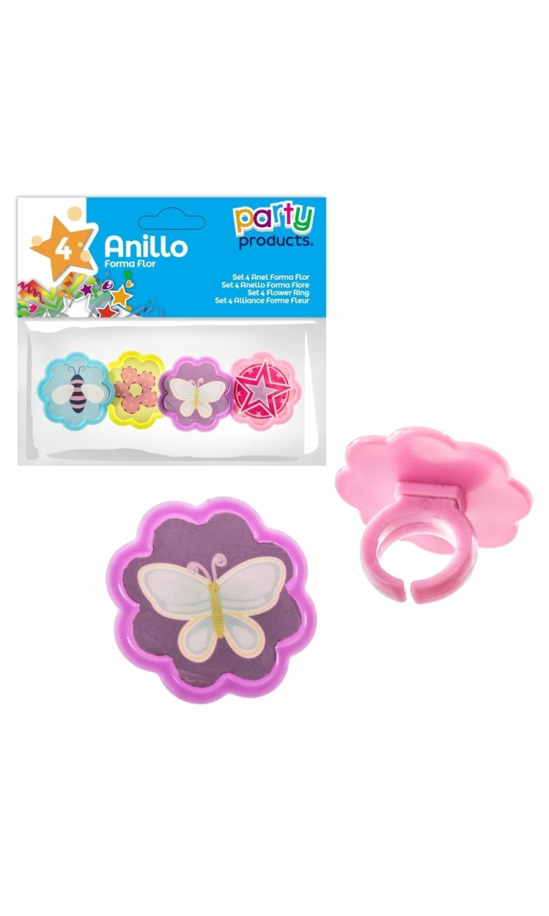 Party Favours / Pinata Flower Ring - 4pk