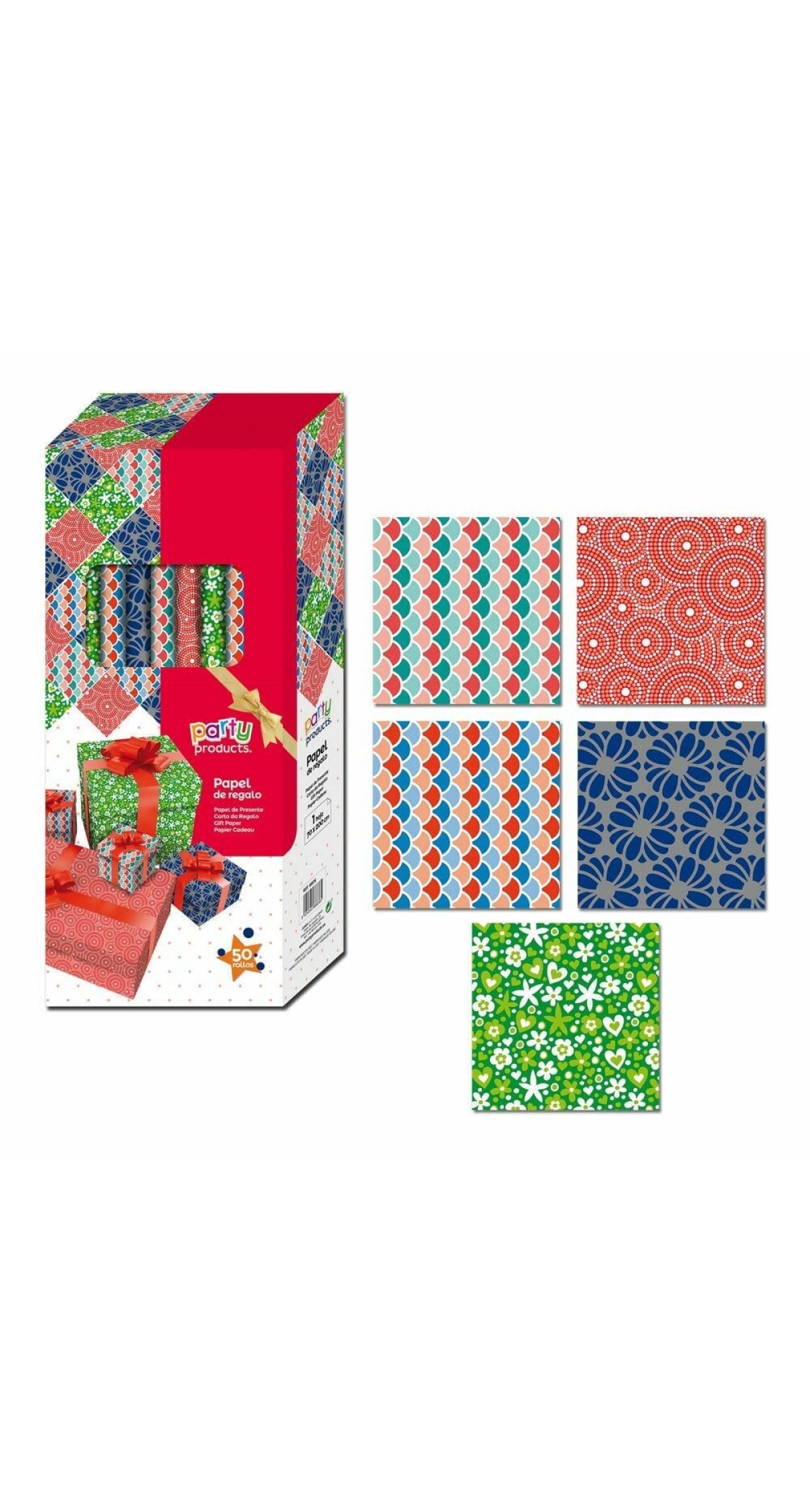 ALL YEAR GIFT WRAP ROLL - 5 MODELS 70 X 200 CM