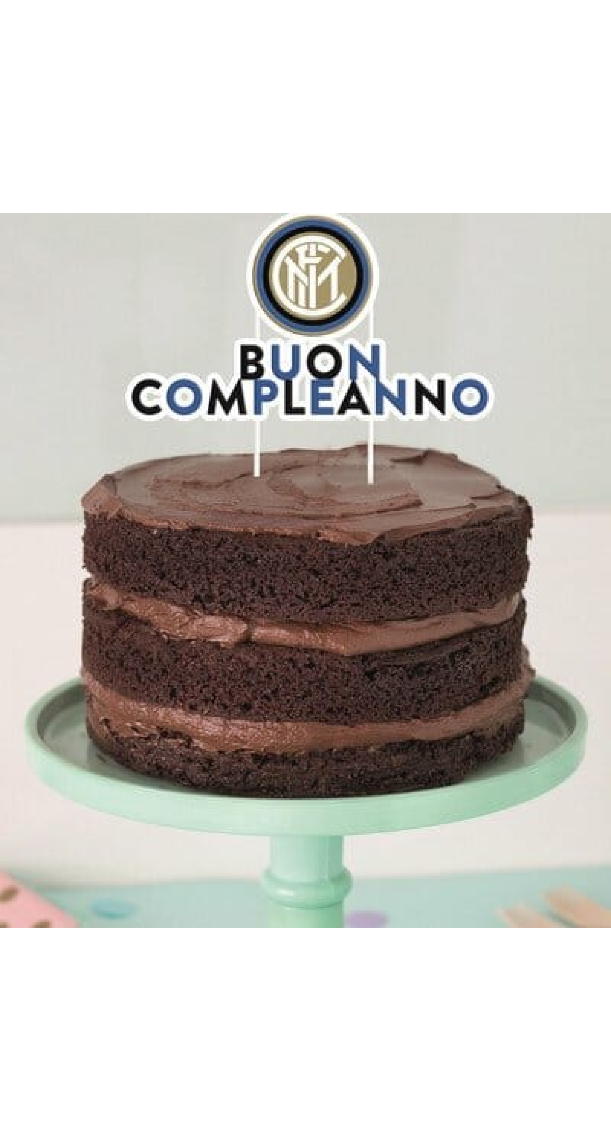 Inter Happy Birthday Cake Topper - (W)18x(H)19cm