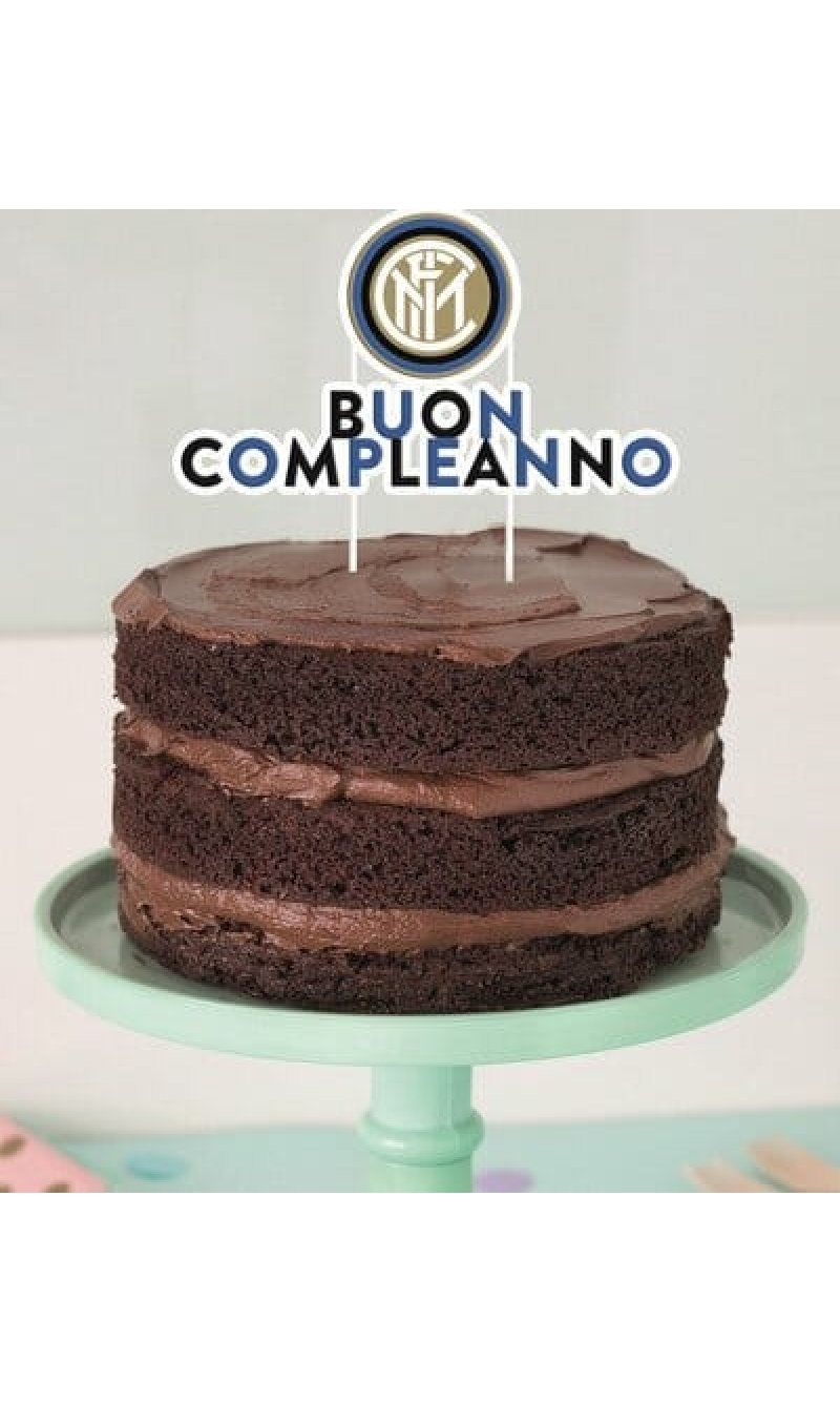 Inter Happy Birthday Cake Topper - (W)18x(H)19cm