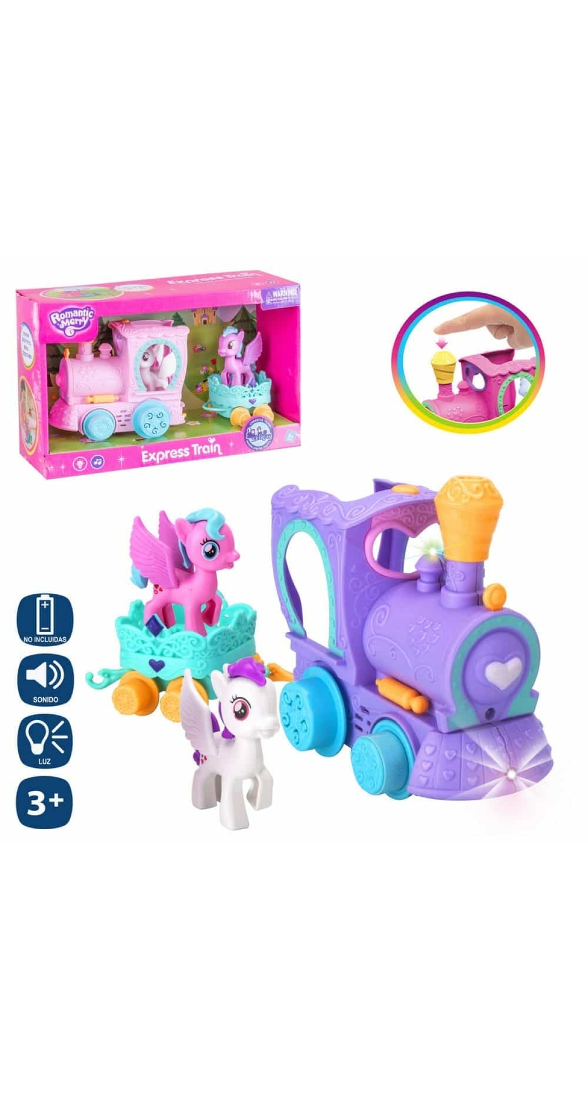 Unicorn Train With Light & Sound - 22cm