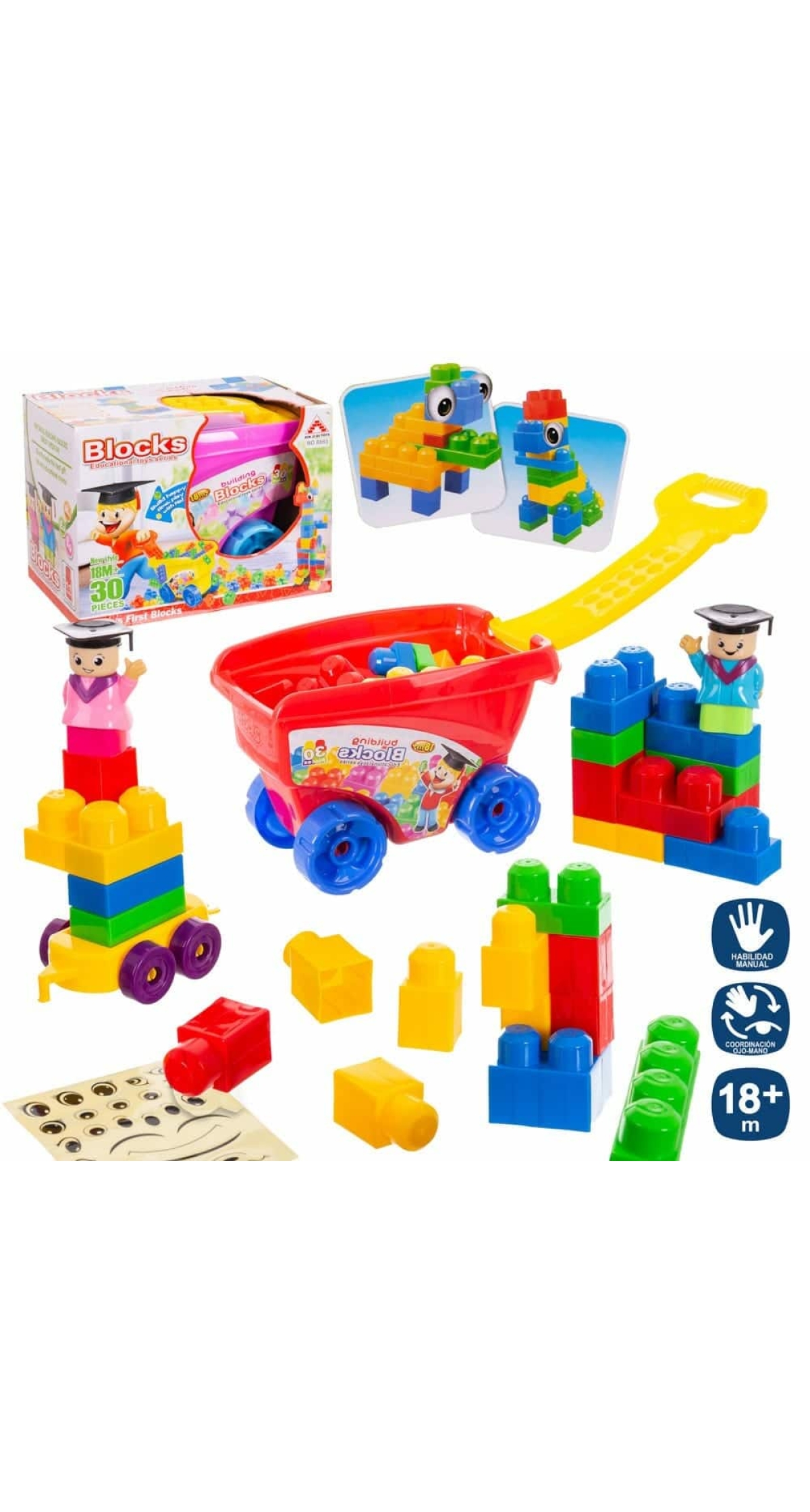 Construction Blocks Cart - 30pcs