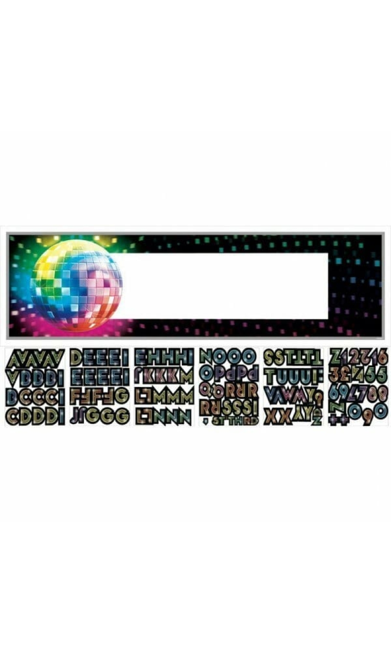 Disco Fever Giant Personalized Sign Banner 65" x 20" (165.1cm x 50.8cm)