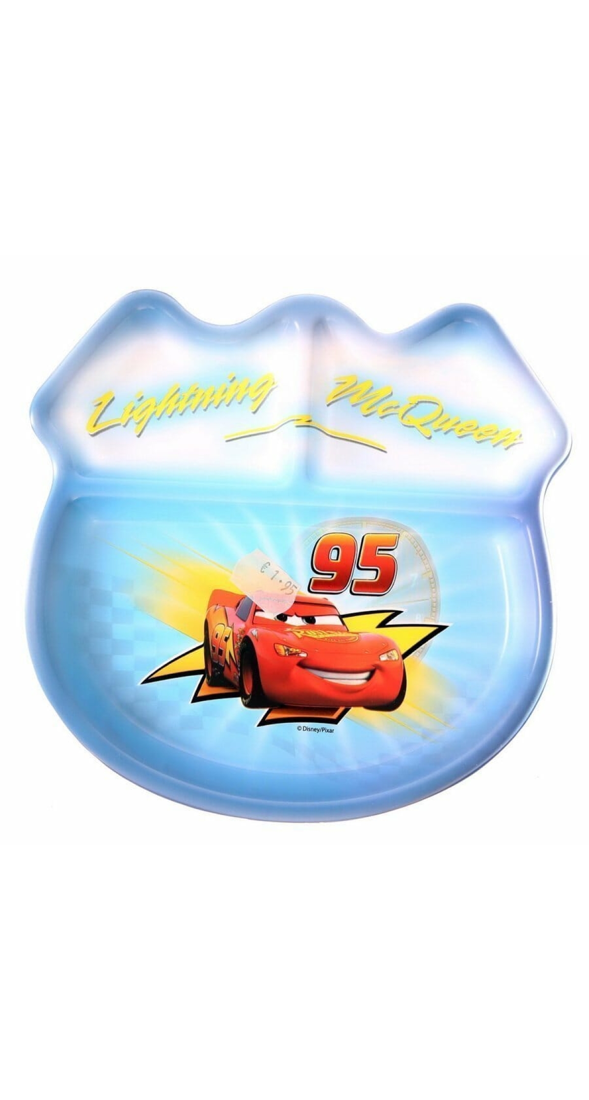 Cars Lightning Mc Queen Plastic 3 Section Plate - 19cm x 20cm