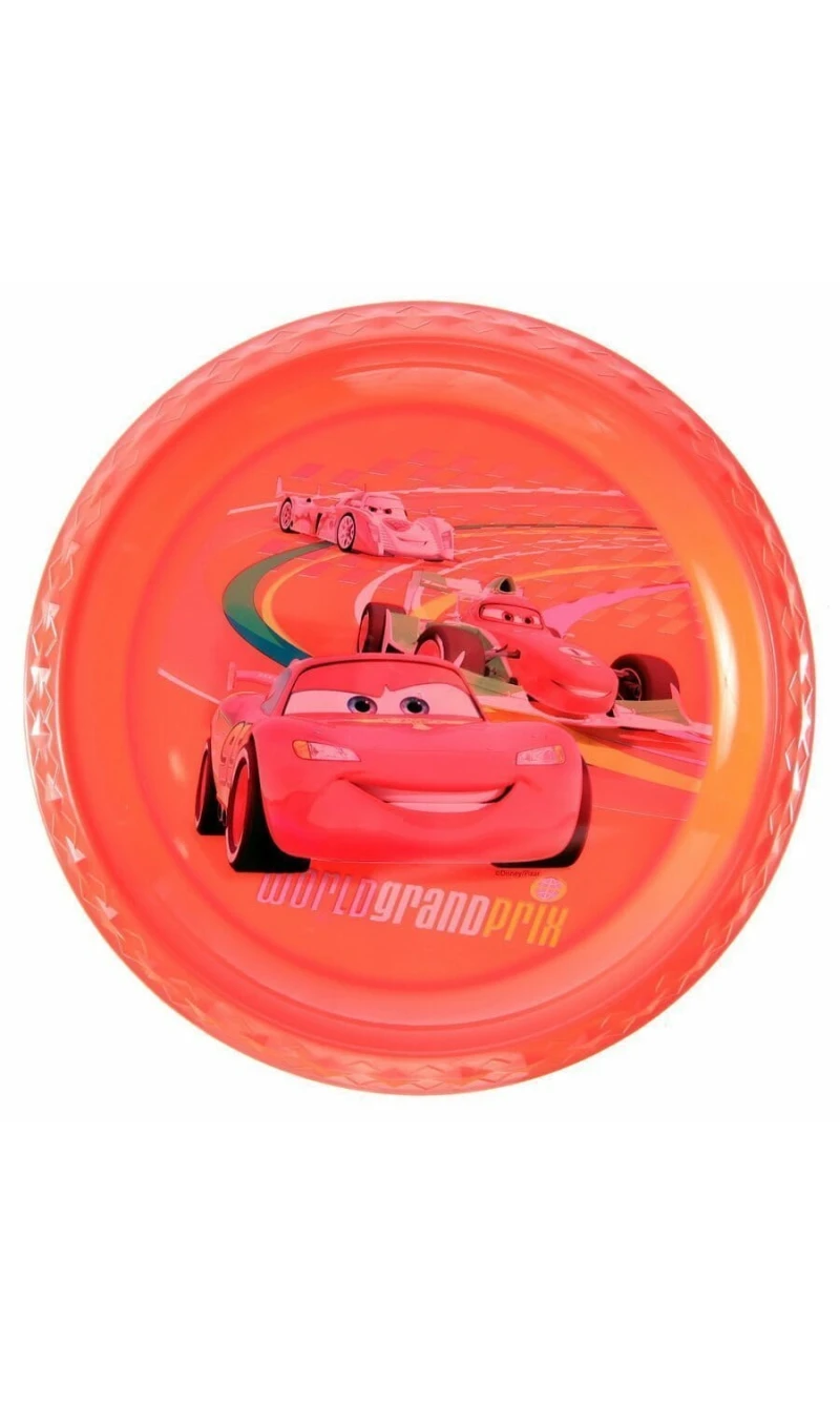 Cars Red Printed Plastic Diamond Plate - 22cm x 22cm