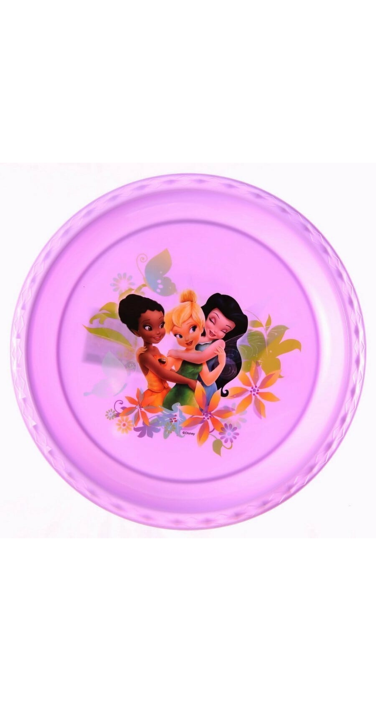 Tinkerbell & Fairies Purple Plastic Diamond Plate - 21cm x 21cm