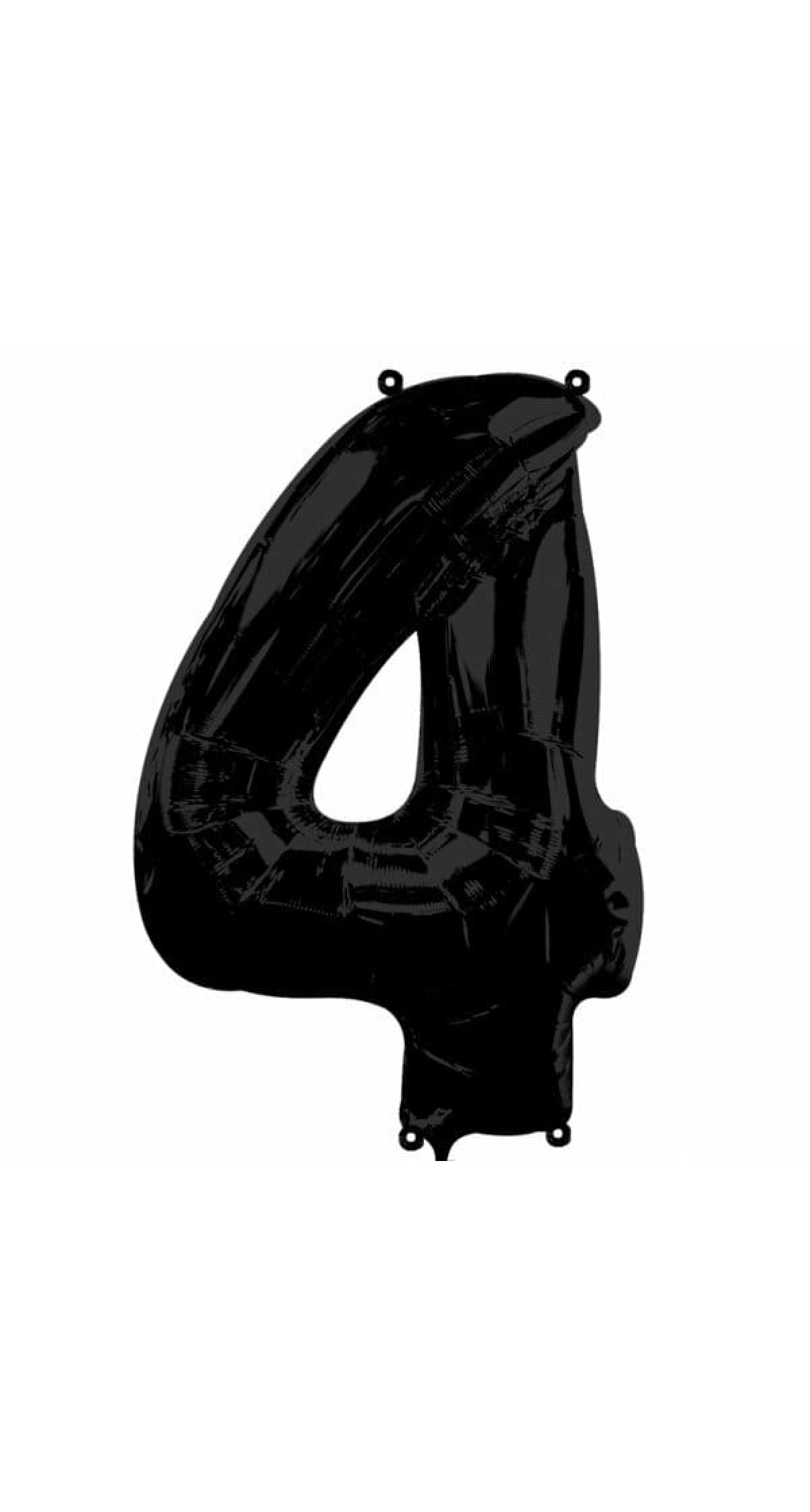 Black Number " 4 " Foil Balloon 34''