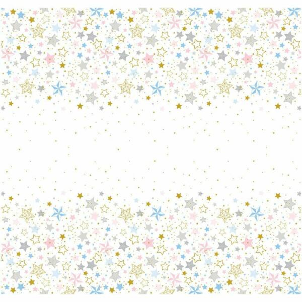 Twinkle Twinkle Little Star Repkangular Plastic Table Cover - 54 Inch x 84 Inch