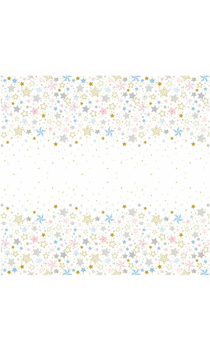 Twinkle Twinkle Little Star Repkangular Plastic Table Cover - 54 Inch x 84 Inch