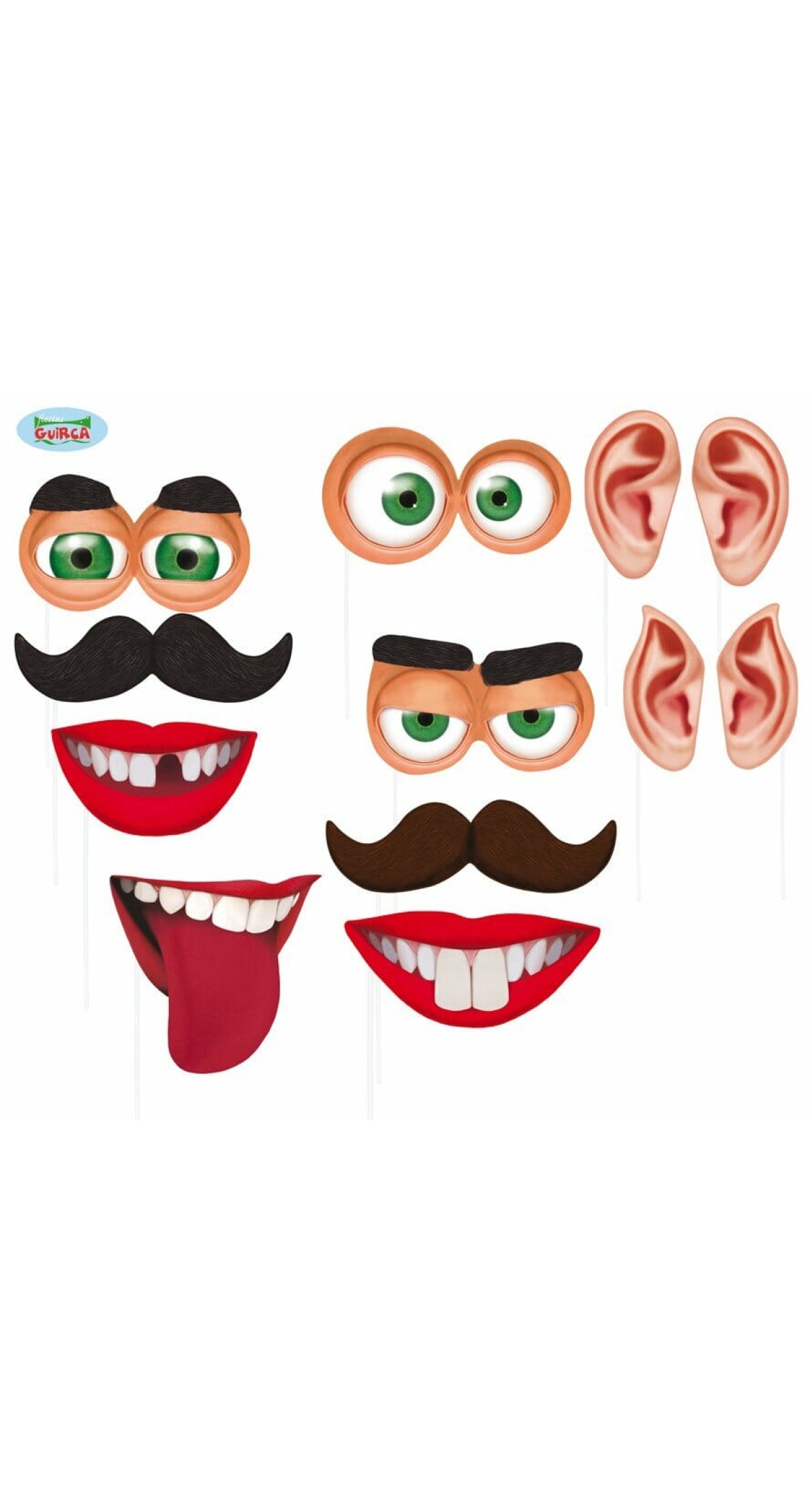 Photo Props Funny Faces - 12pk
