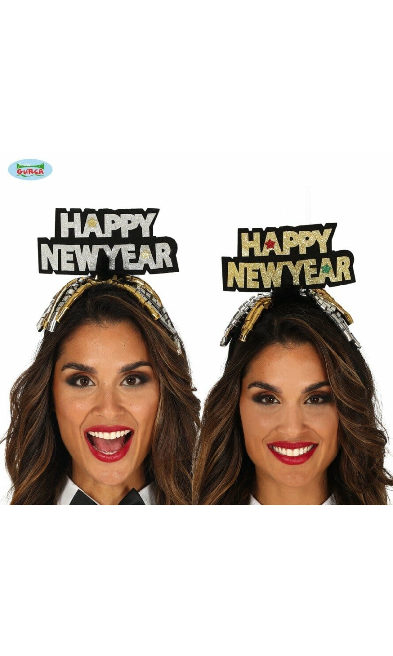Happy New Year Assorted Silver / Gold Headband - Adult One Size
