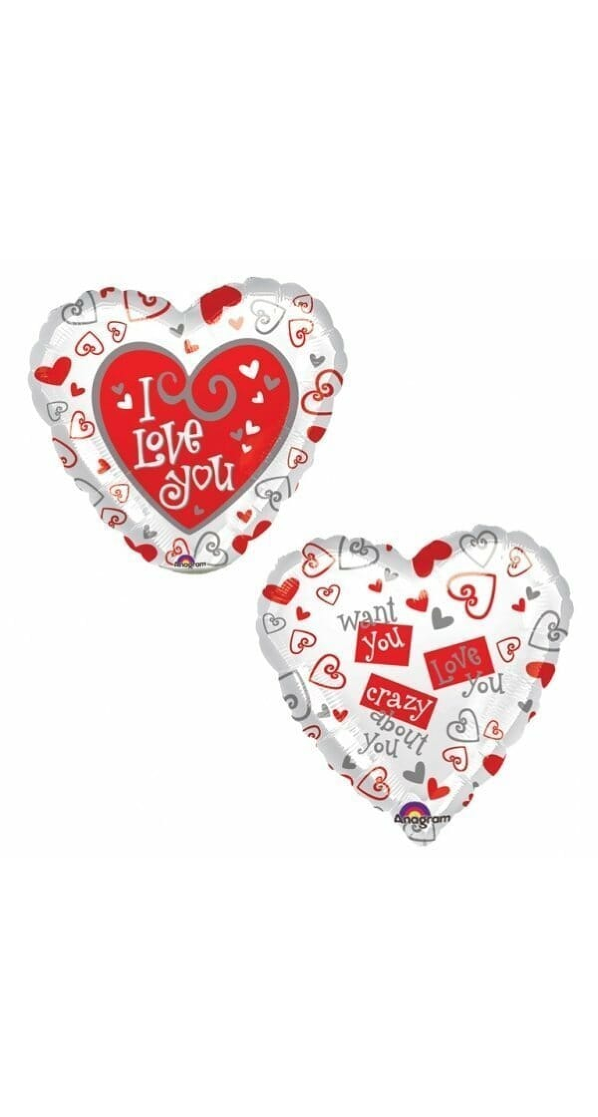 I Love You 2-Sided Design Heart Shaped Foil Balloon - 18 ''
