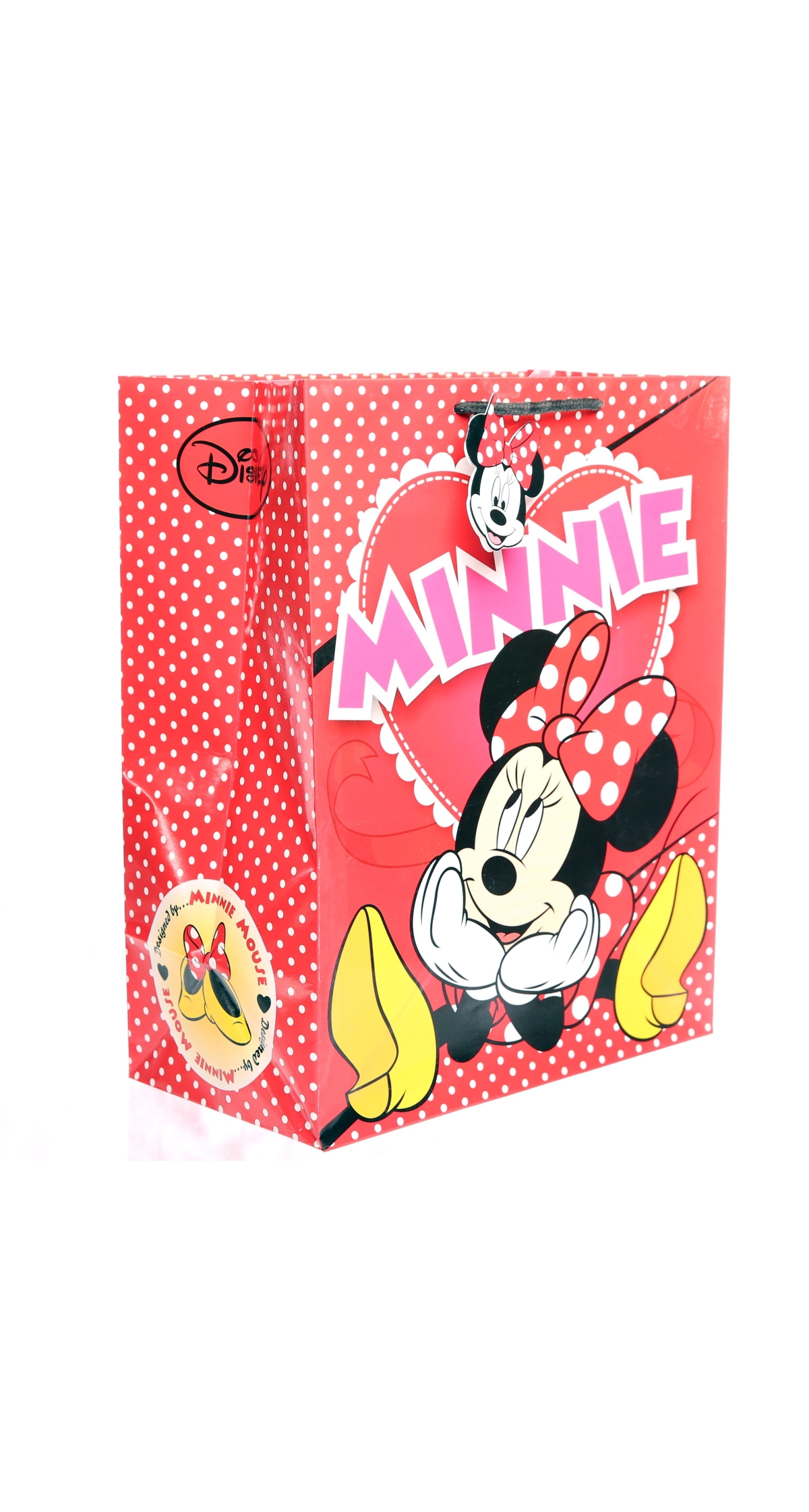 Minnie Mouse Heart Paper Gift Bag - 33cm x 26cm x 14cm