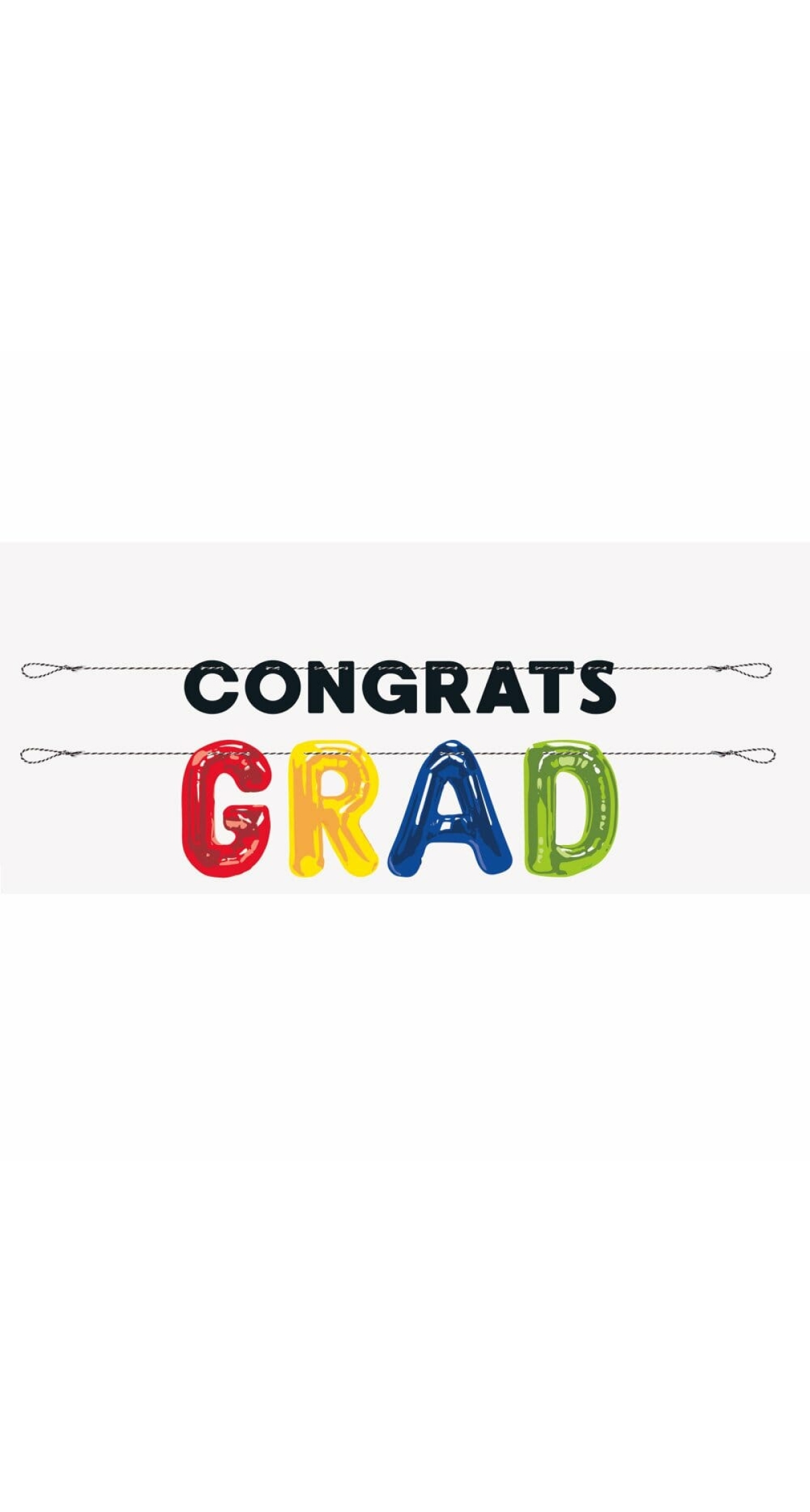 Letter Balloon Grad Paper Letter Banner - 6 ft - 2pc