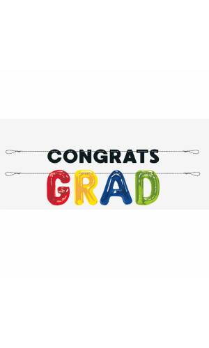 Letter Balloon Grad Paper Letter Banner - 6 ft - 2pc