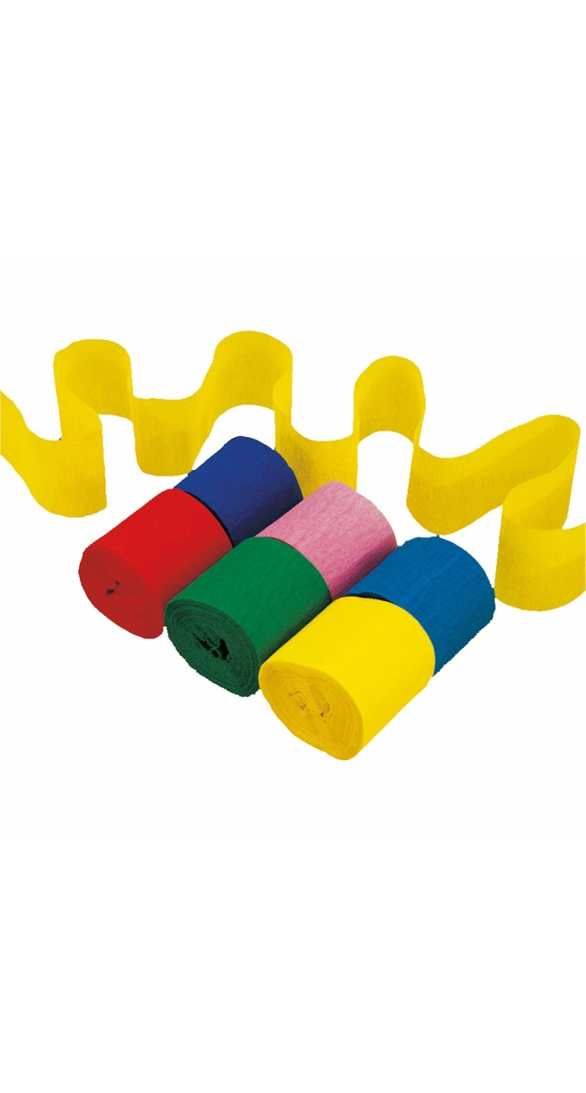 Crepe Streamers Assorted Colours (5cm x 1m) - 6pk