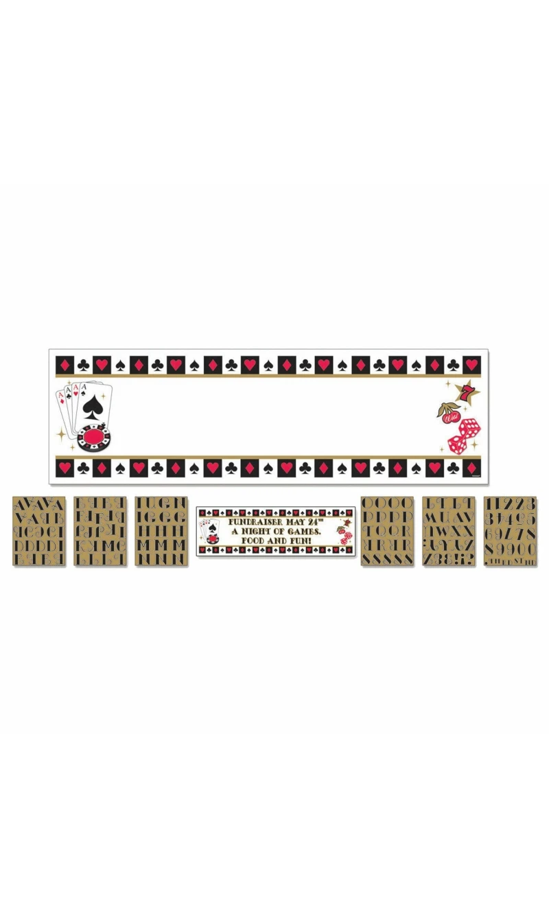 Casino Giant Sign Banner Place Your Bets Personalize It - 165.1cm x 50.8cm