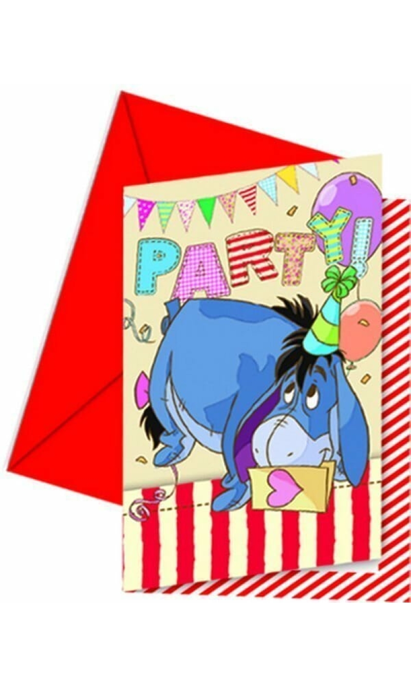 Winnie Alphabet Invitations & Envelopes - 6pk