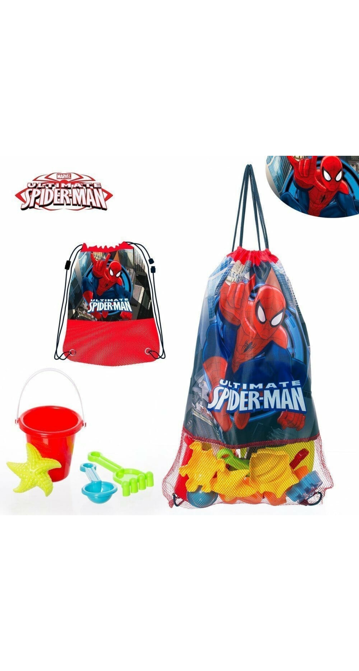 Beach Net Carrier Bag Spiderman 37x57cm