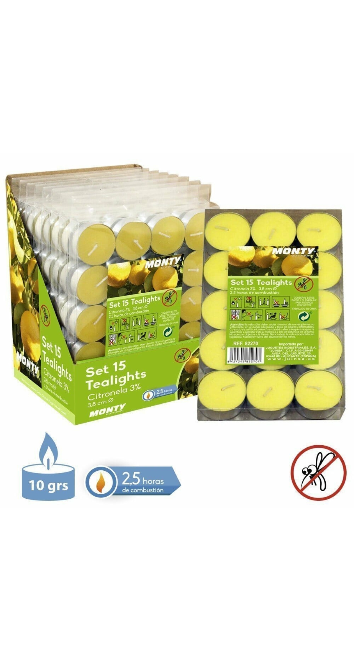 Candle 3% Citronella Tealight 3,80 X 1,10 cm - 15pk