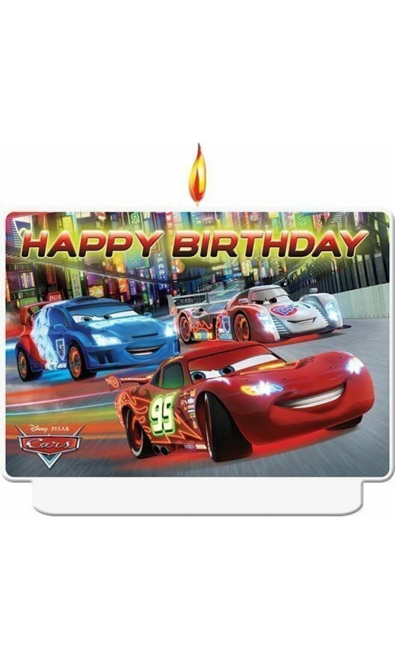 Cars Formula "Happy Birthday" Décor Candle - 1pk
