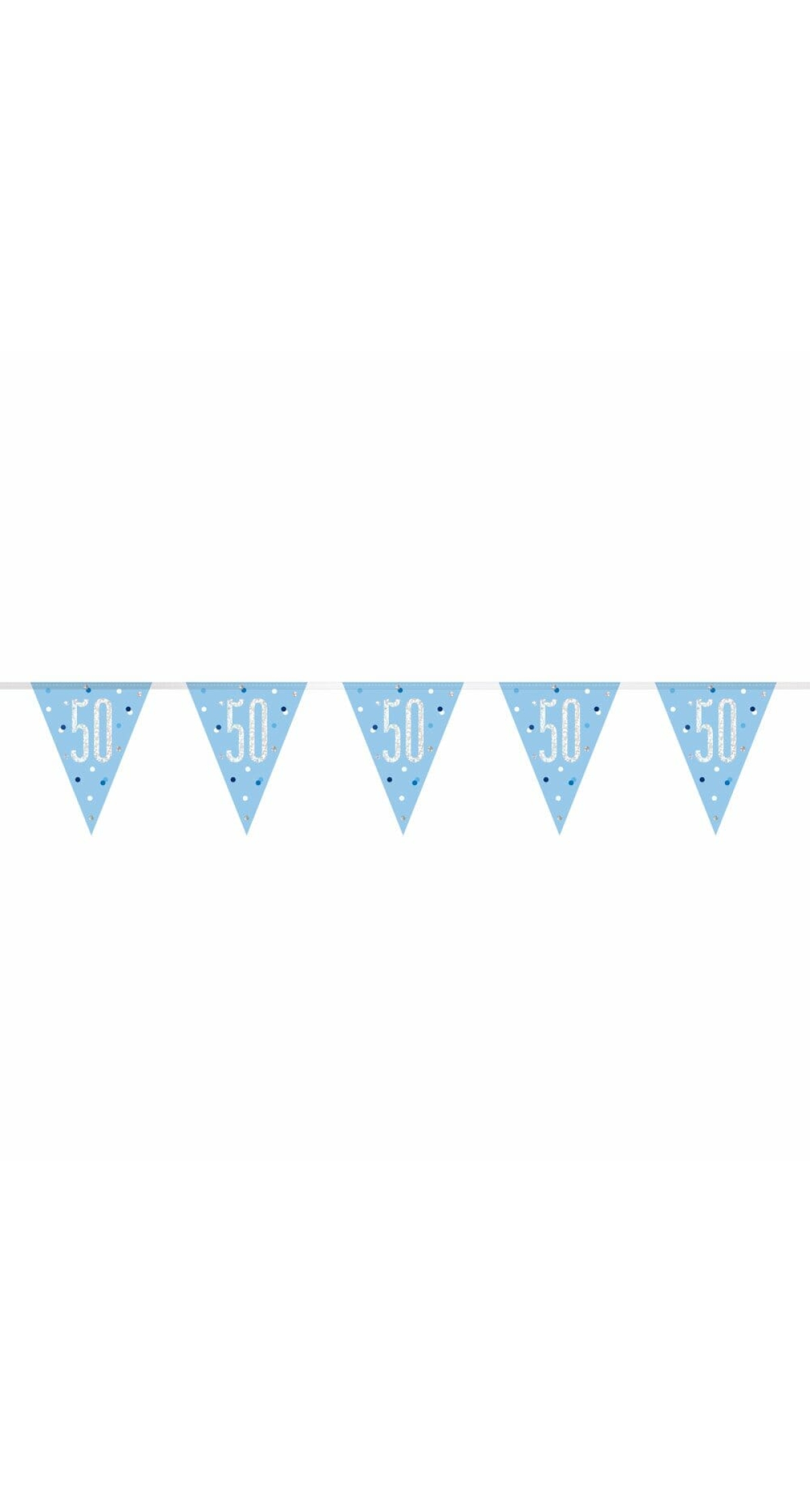 Glitz Blue & Silver Prismatic Plastic Flag Banner 50 - 9 Feet