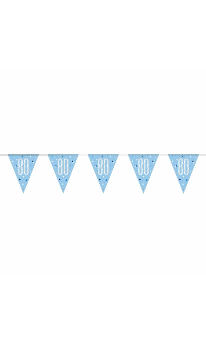 Glitz Blue & Silver Prismatic Plastic Flag Banner 80 - 9 Feet