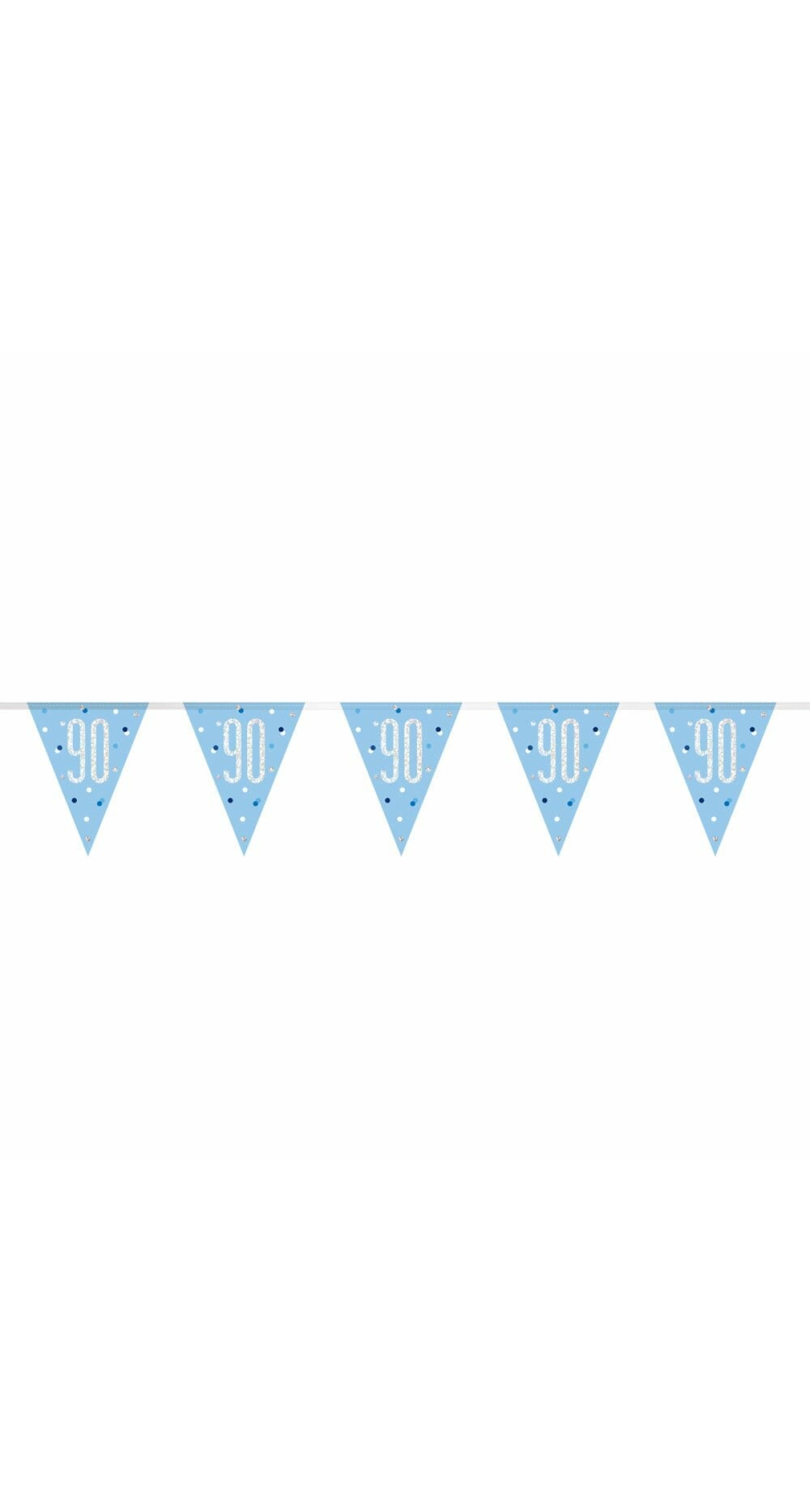 Glitz Blue & Silver Prismatic Plastic Flag Banner 90 - 9 Feet