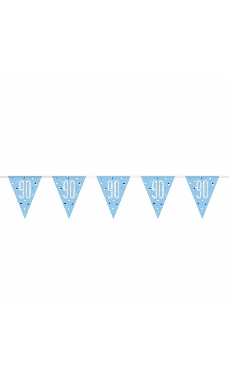 Glitz Blue & Silver Prismatic Plastic Flag Banner 90 - 9 Feet