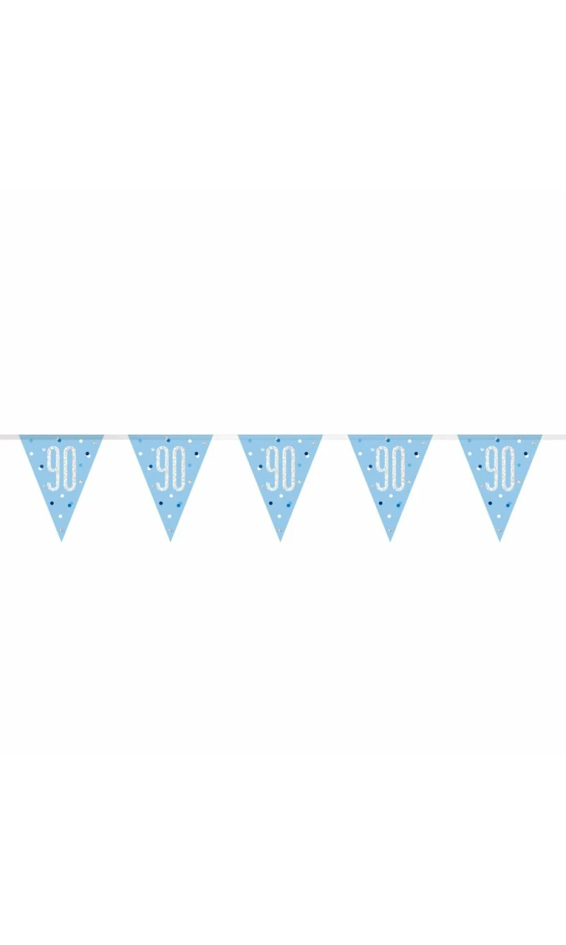 Glitz Blue & Silver Prismatic Plastic Flag Banner 90 - 9 Feet