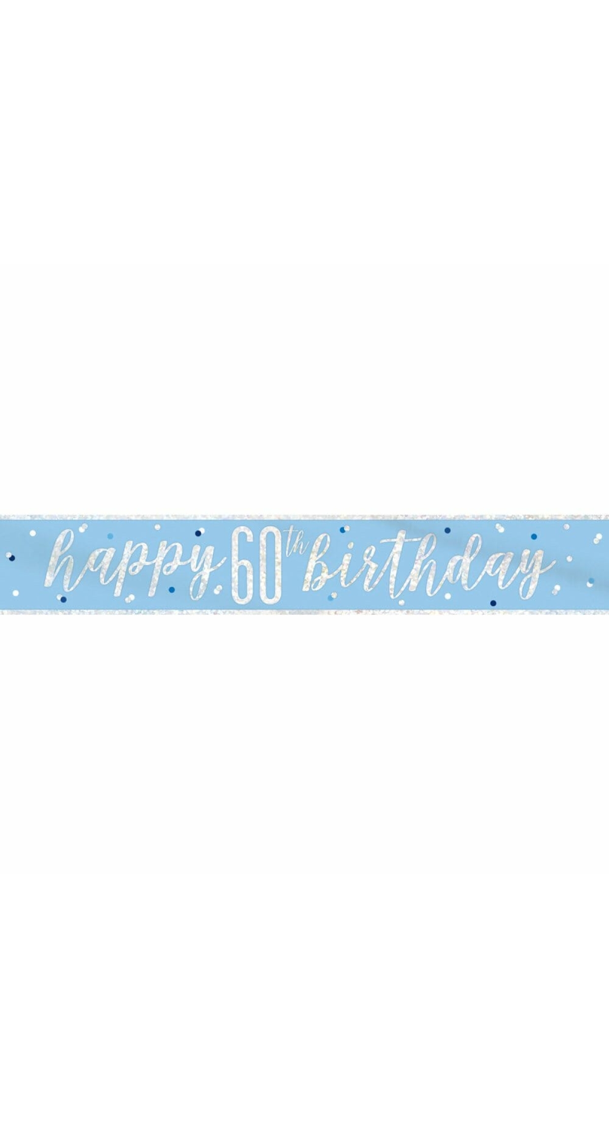 Glitz Blue & Silver Foil Banner Happy 60th Birthday - 9 Feet