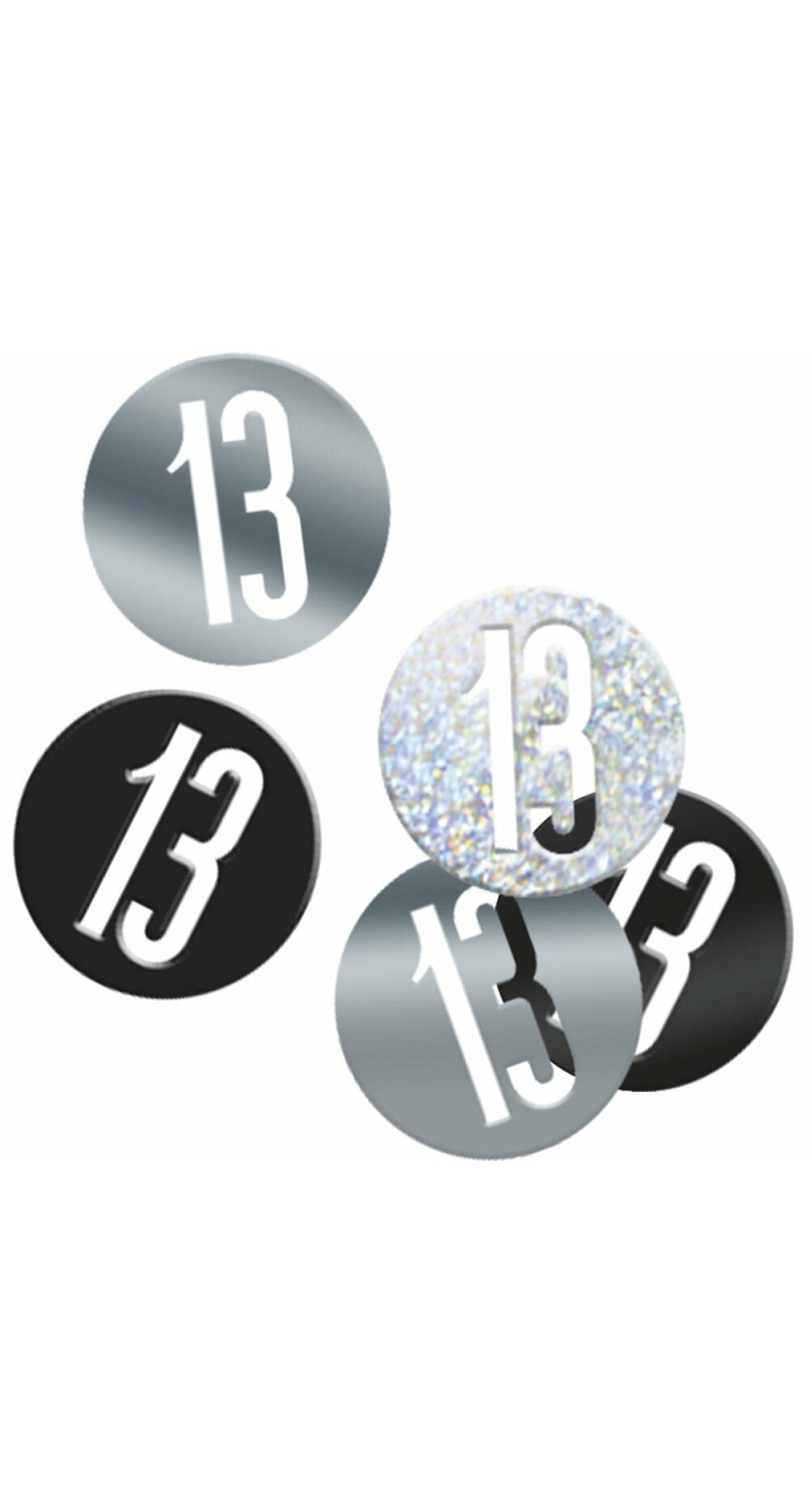 Birthday Black Glitz Number 13 Confetti - .5oz