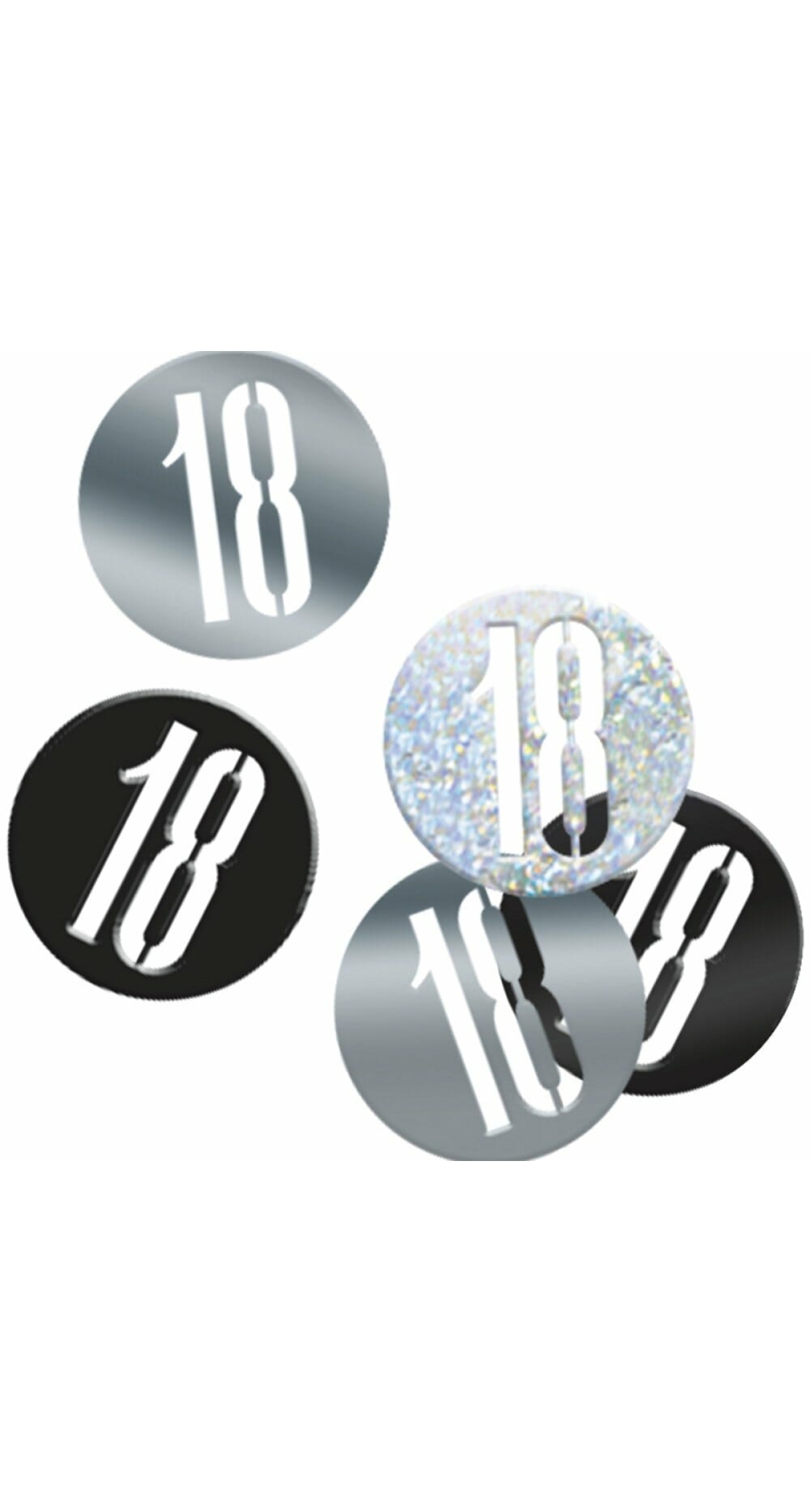 Birthday Black Glitz Number 18 Confetti - .5oz