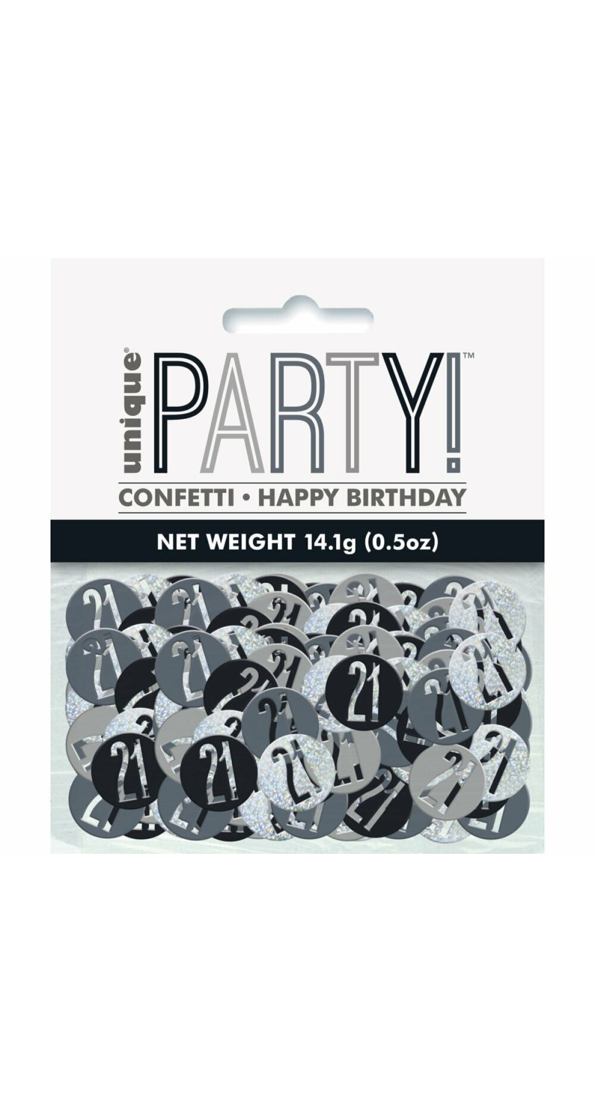 Birthday Black Glitz Number 21 Confetti - .5oz