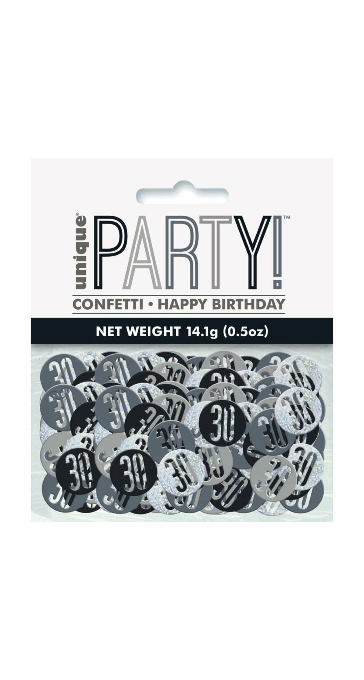 Birthday Black Glitz Number 30 Confetti - .5oz