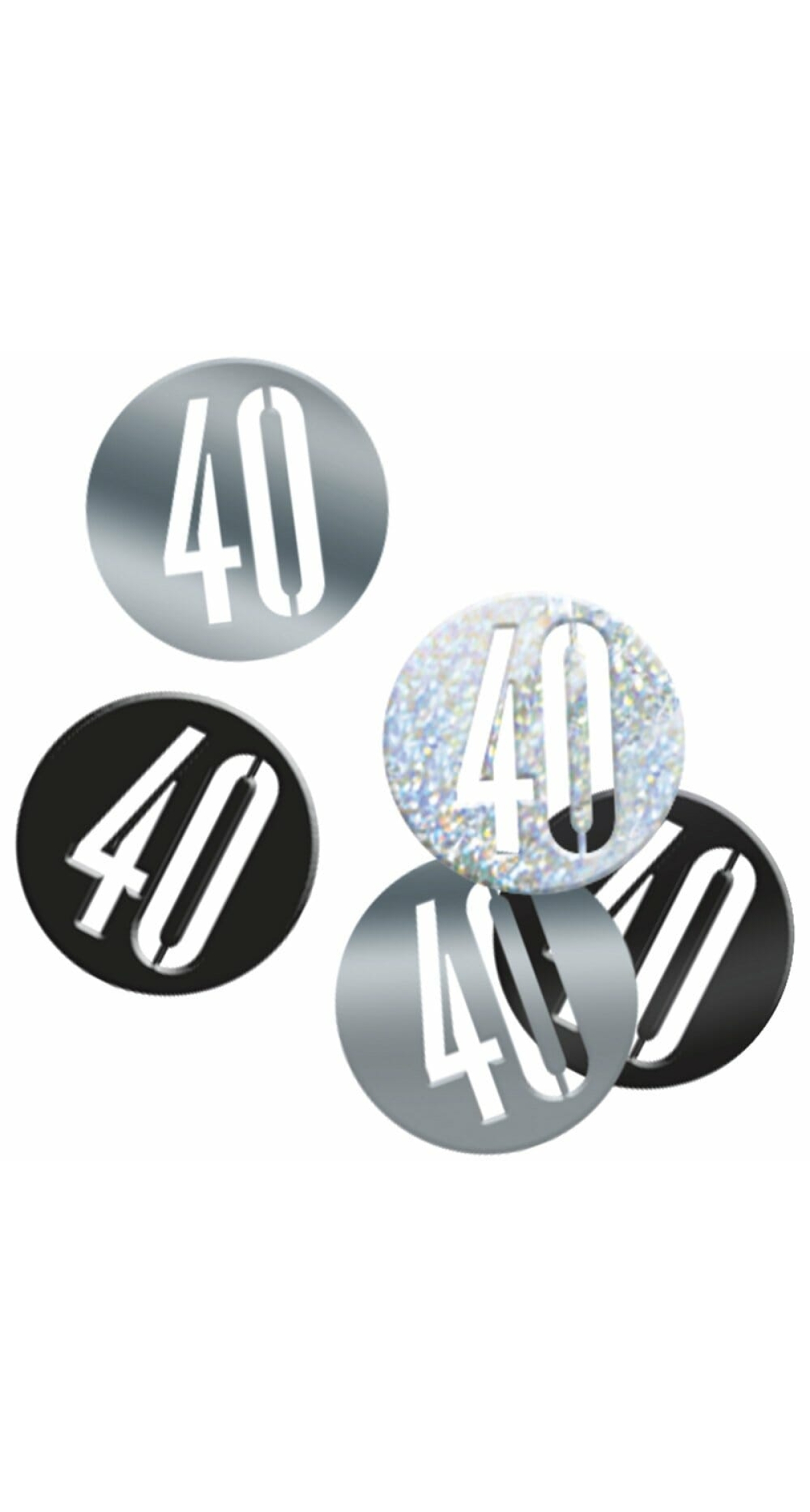 Birthday Black Glitz Number 40 Confetti - .5oz